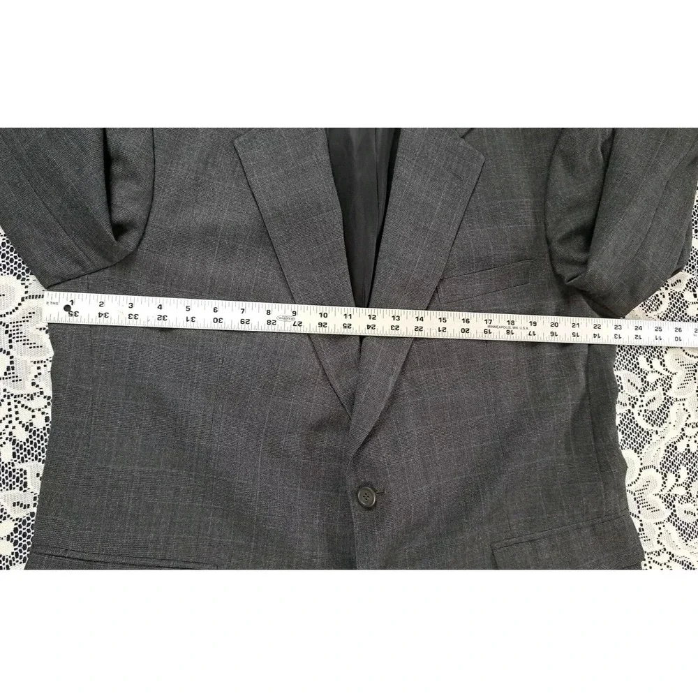Brooks Brothers Suit Jacket Mens 46R Gray 100% Wool Sport Coat‎ USA Union Made